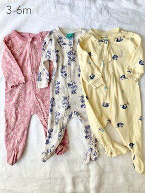 🪴5/$30 3-6 Months Baby Disney Pekkle First Impressions Zip Sleepers